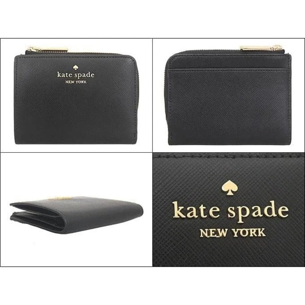 Kate Spade Madison Small L-Zip Wallet KH615 001 Black NEW $189